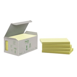 Post-it 127x76mm újrahasznosított sárga jegyzettömb minitorony