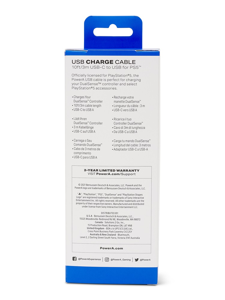 PowerA 1516957-01 PS5 USB-C fekete kábel