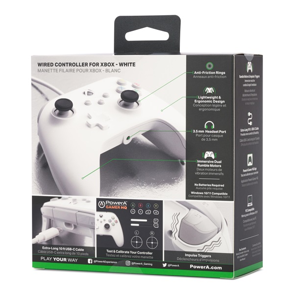 PowerA 1519365-02 Xbox Series X|S vezetékes fehér kontroller
