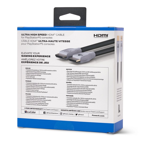 PowerA 1520481-01 PS5 HDMI 2.1 fekete kábel