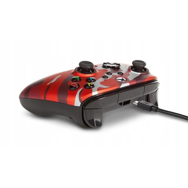 PowerA 1525942-01 Enhanced Wired Xbox Series X|S/Xbox One/PC Red Camo vezetékes kontroller