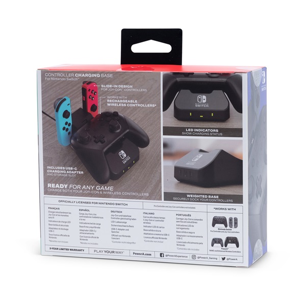 PowerA 1525991-01 Nintendo Switch/Lite/OLED Charging Base fekete kontroller töltőállomás