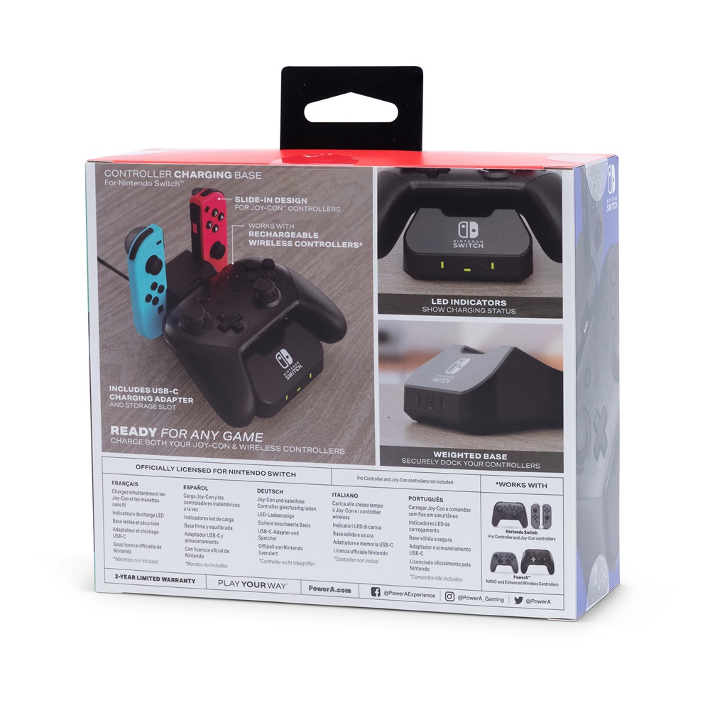 PowerA 1525991-01 Nintendo Switch/Lite/OLED Charging Base fekete kontroller töltőállomás