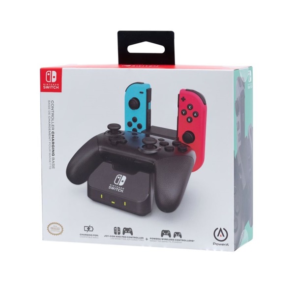PowerA 1525991-01 Nintendo Switch/Lite/OLED Charging Base fekete kontroller töltőállomás (Újracsomagolt)