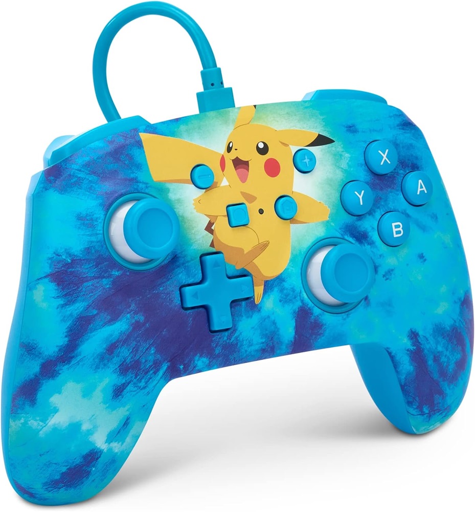 PowerA NSGP0090-01 Enhanced Nintendo Switch vezetékes Tie Dye Pikachu kontroller