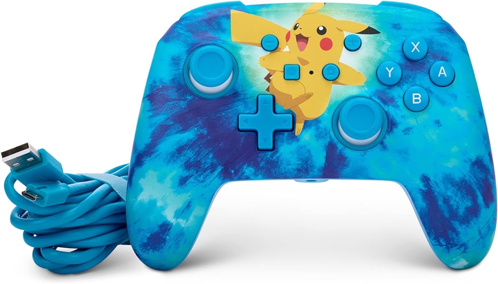 PowerA NSGP0090-01 Enhanced Nintendo Switch vezetékes Tie Dye Pikachu kontroller