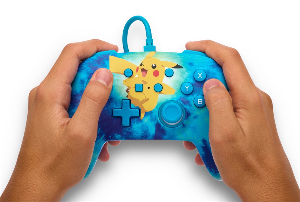 PowerA NSGP0090-01 Enhanced Nintendo Switch vezetékes Tie Dye Pikachu kontroller