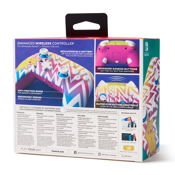 PowerA NSGP0262-01 Enhanced Nintendo Switch vezeték nélküli Vibrant Pikachu kontroller