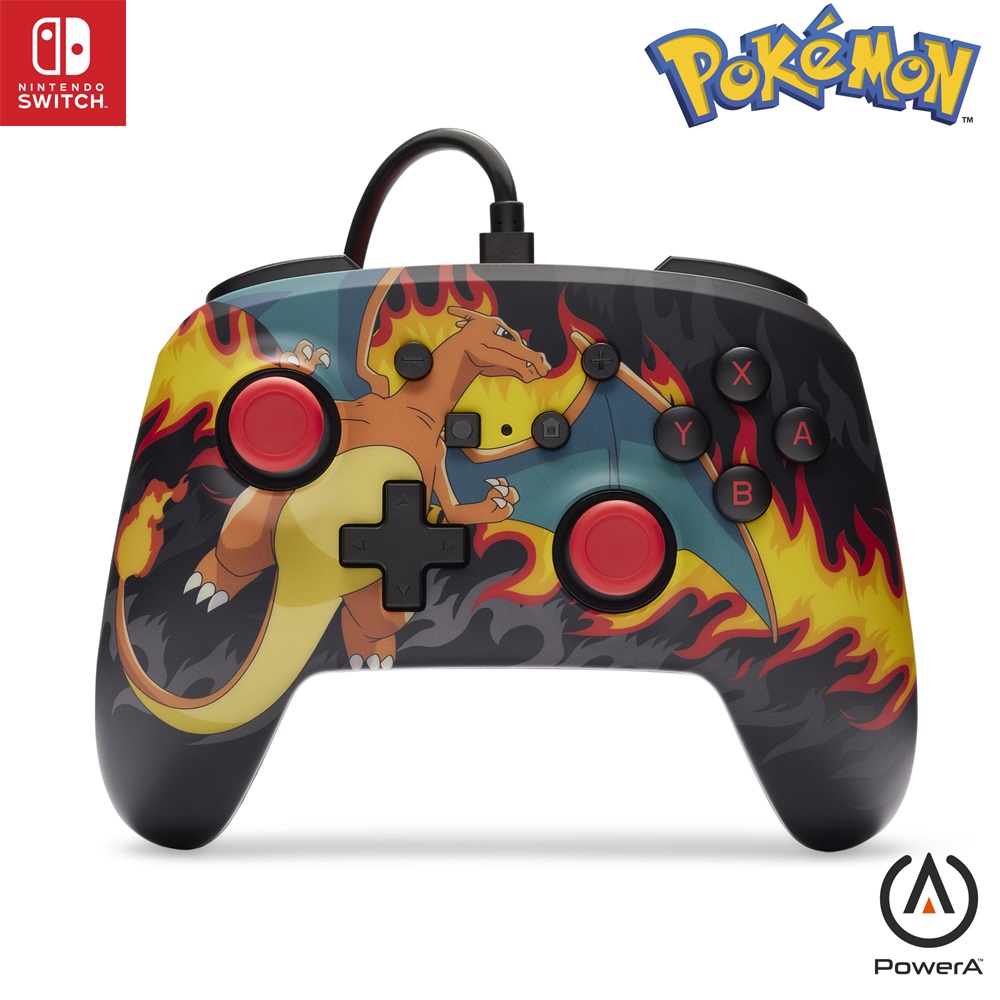PowerA NSGP0283-01 Enhanced Nintendo Switch vezetékes Charizard Firestorm kontroller