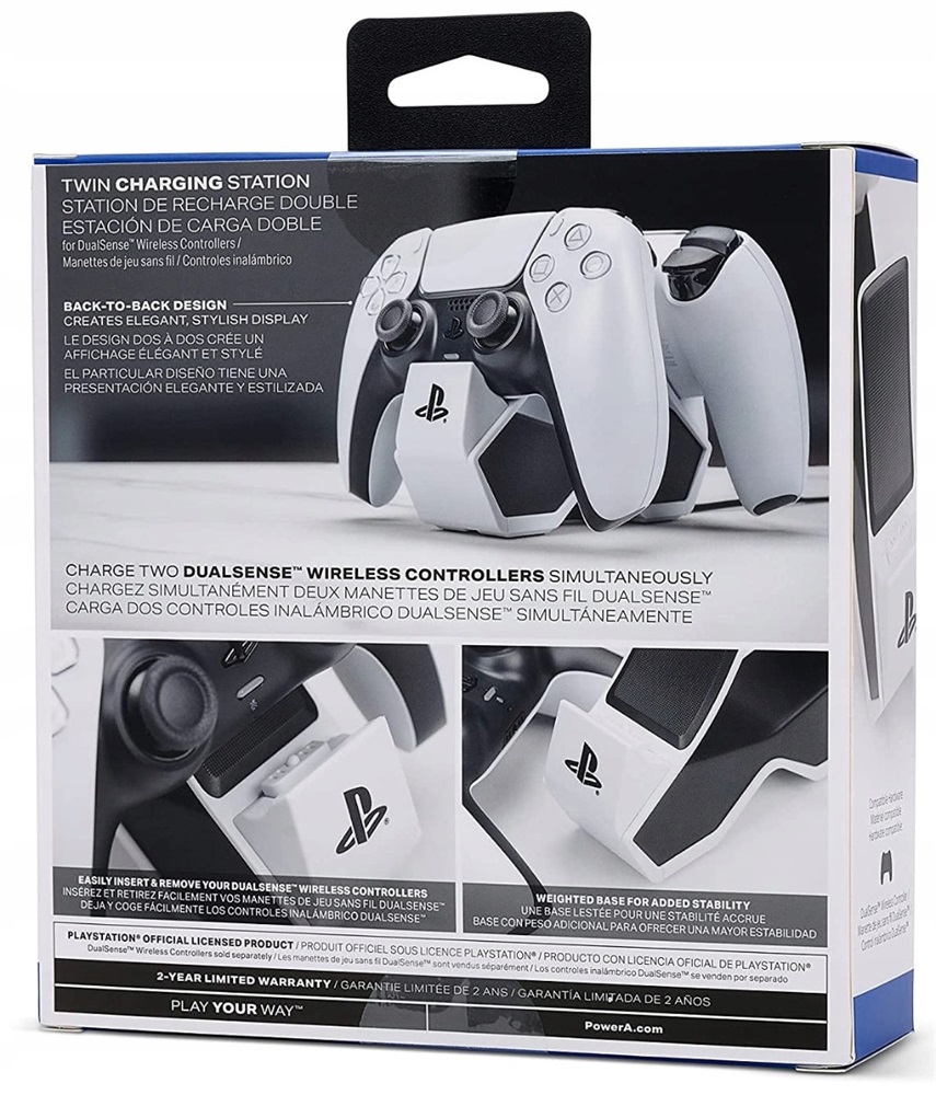 PowerA 1522855-01 Playstation 5 Dual Charger fekete-fehér dokkoló töltőállomás