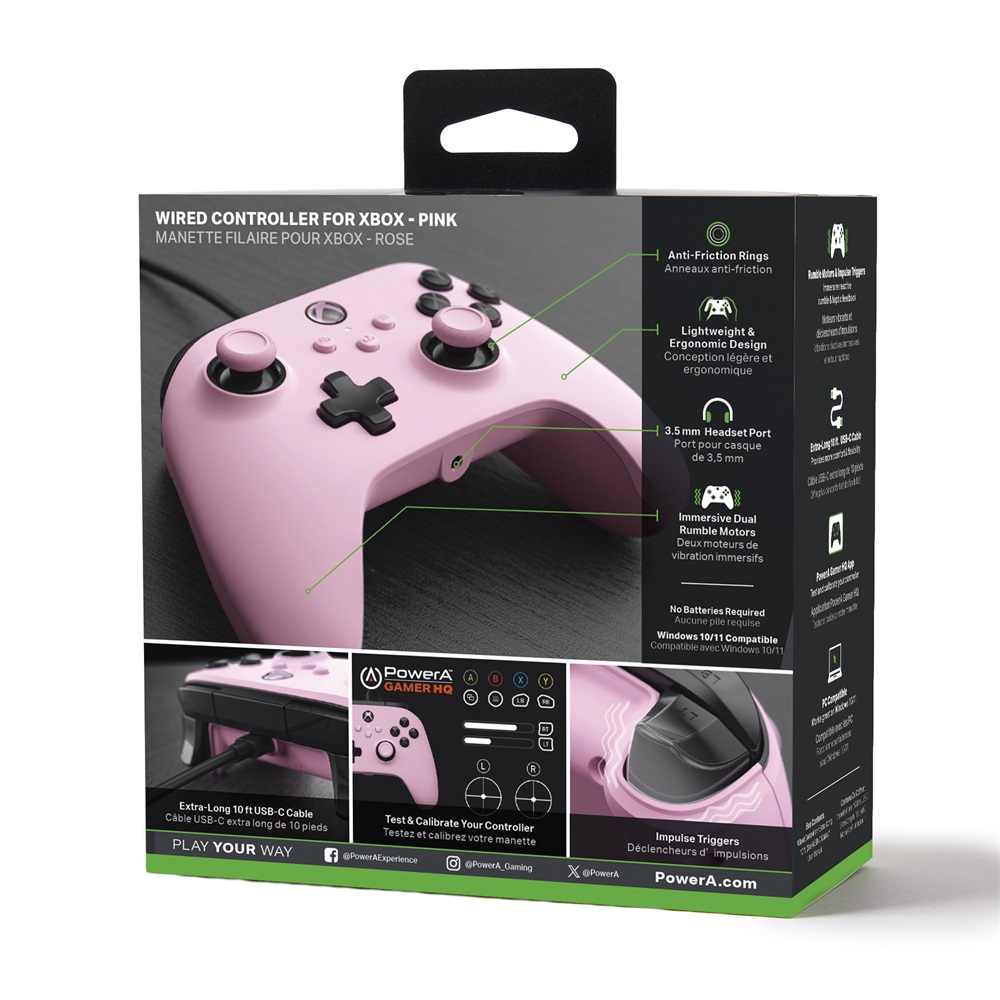 PowerA XBGP0378-01 Xbox Series X|S/Xbox One vezetékes pink kontroller