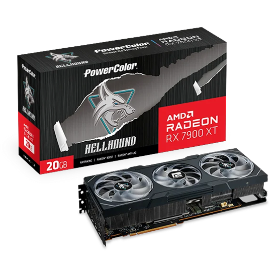 PowerColor Hellhound Radeon RX 7900 XT AMD 20GB GDDR6 320bit PCIe videókártya