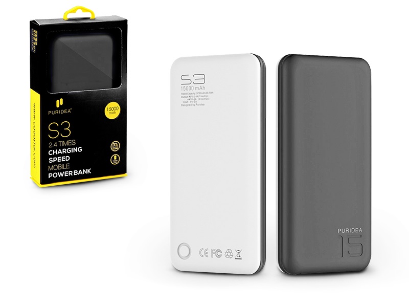Puridea PT-5028 S3 15000mAh 2xUSB szürke power bank