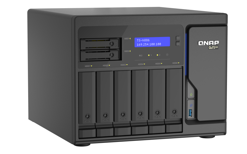 QNAP TS-h886-D1602-8G 8xSSD/HDD ZFS NAS