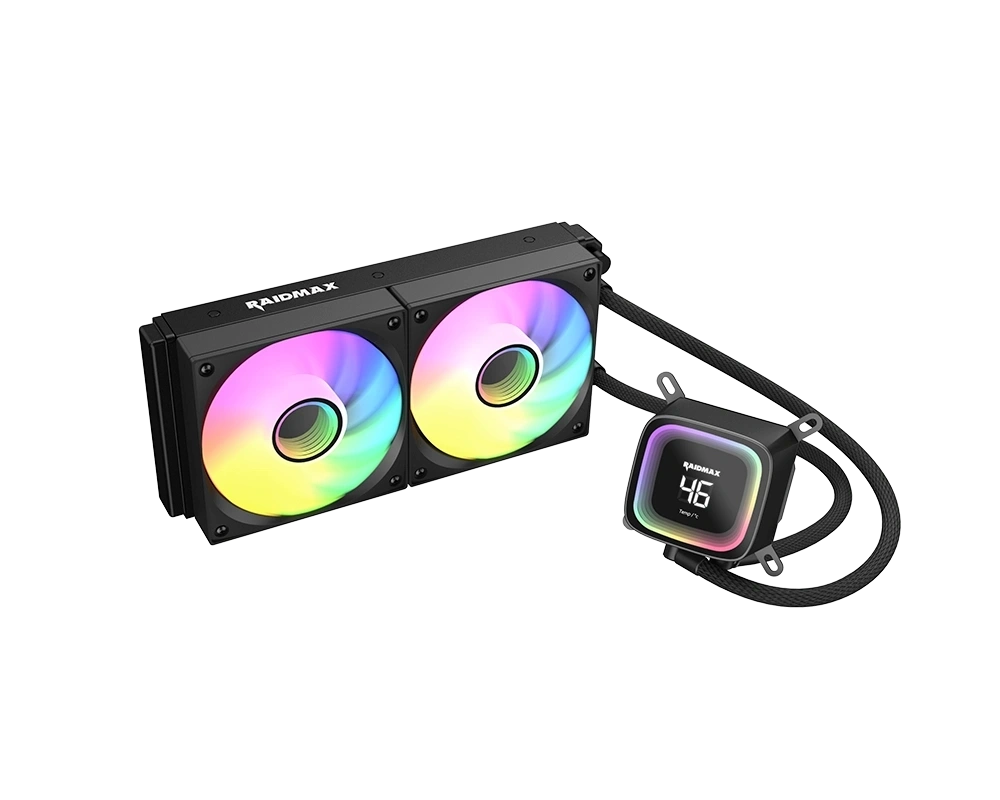 RAIDMAX DIGITAL LD240 ARGB BLACK LCD kijelzős vízhűtés