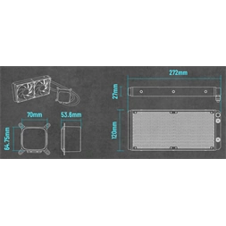 RAIDMAX DIGITAL LD240 ARGB WHITE LCD kijelzős vízhűtés