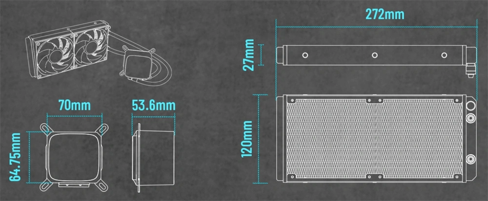 RAIDMAX DIGITAL LD240 ARGB WHITE LCD kijelzős vízhűtés