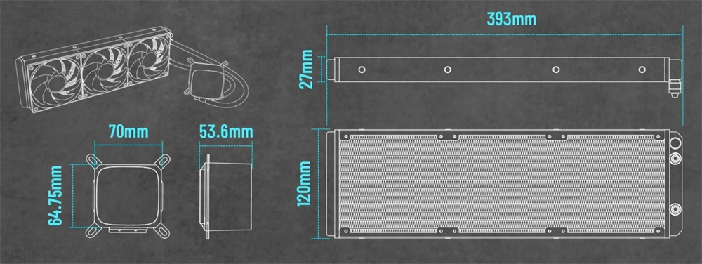 RAIDMAX DIGITAL LD360 ARGB WHITE LCD kijelzős vízhűtés
