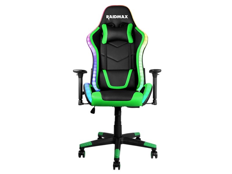 RAIDMAX Drakon DK925 fekete / zöld ARGB gamer szék
