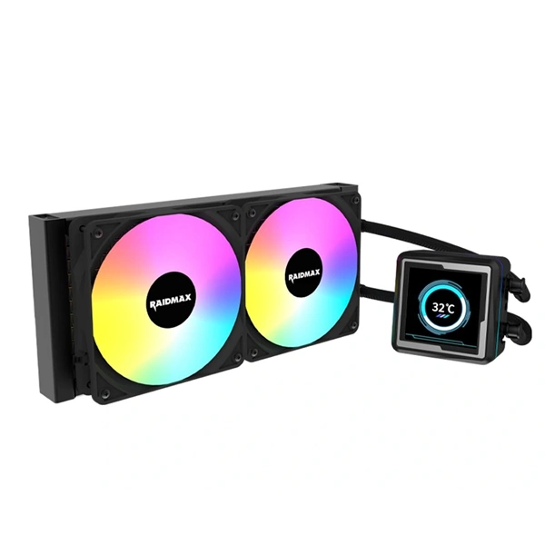 RAIDMAX LM240 240mm ARGB+LCD fekete vízhűtéses processzor hűtő