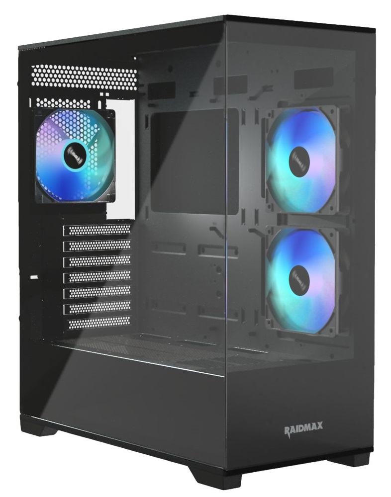 RAIDMAX i801 fekete (táp nélküli) ablakos ATX ház (Újszerű)
