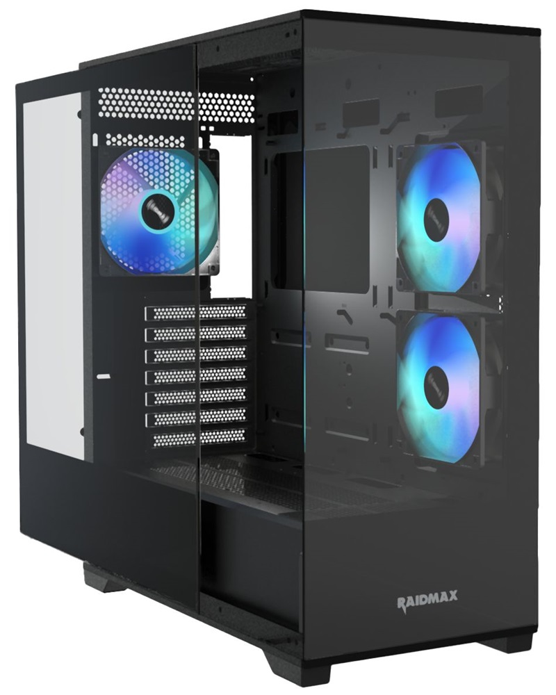 RAIDMAX i801 fekete (táp nélküli) ablakos ATX ház (Újszerű)