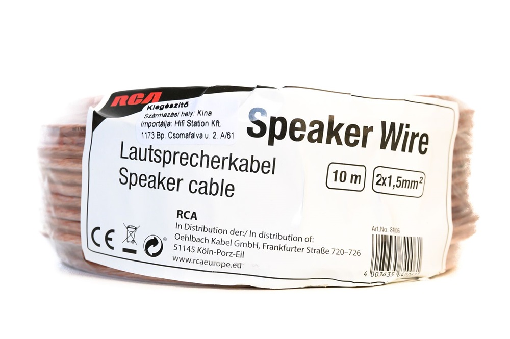 RCA 84006 10m 2x1,5mm hangszórókábel