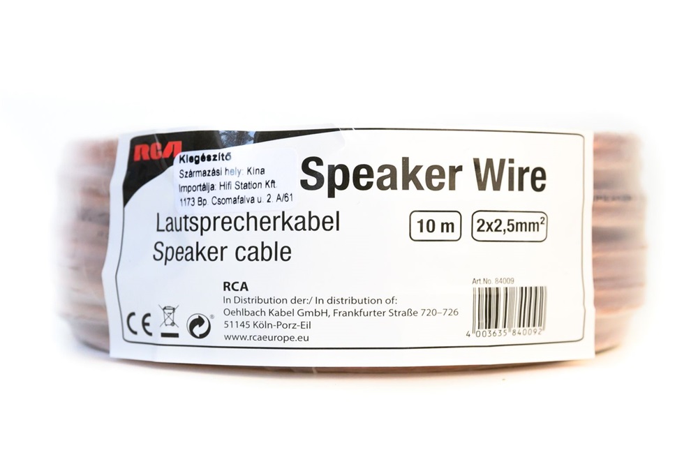 RCA 84009 10m 2x2,5mm hangszórókábel