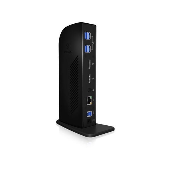 Raidsonic IB-DK2242AC USB-C USB3.0 DisplayPort RJ45 dokkoló fekete