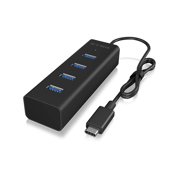 Raidsonic IB-HUB1409-C3 4-portos USB-C USB3.0 hub fekete