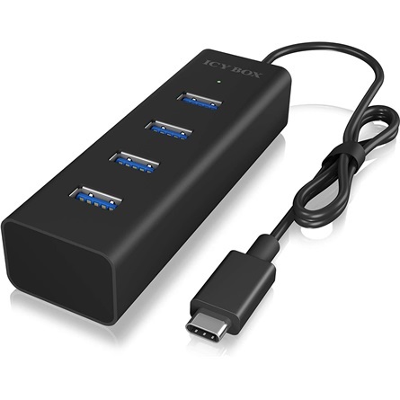 Raidsonic IB-HUB1409-C3 4-portos USB-C USB3.0 hub fekete