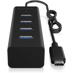 Raidsonic IB-HUB1409-C3 4-portos USB-C USB3.0 hub fekete