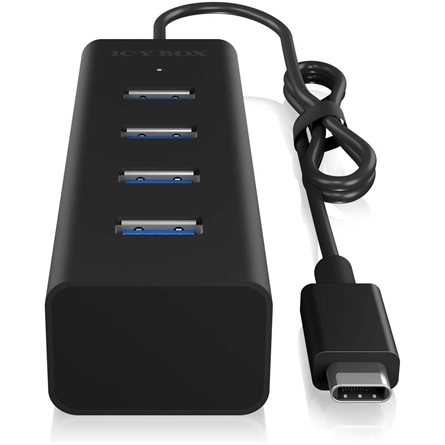 Raidsonic IB-HUB1409-C3 4-portos USB-C USB3.0 hub fekete