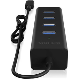Raidsonic IB-HUB1409-C3 4-portos USB-C USB3.0 hub fekete