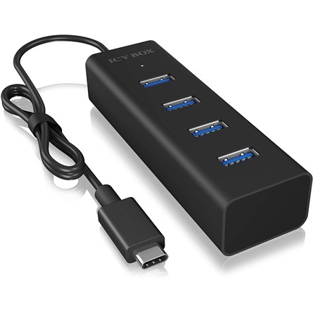 Raidsonic IB-HUB1409-C3 4-portos USB-C USB3.0 hub fekete