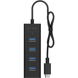 Raidsonic IB-HUB1409-C3 4-portos USB-C USB3.0 hub fekete