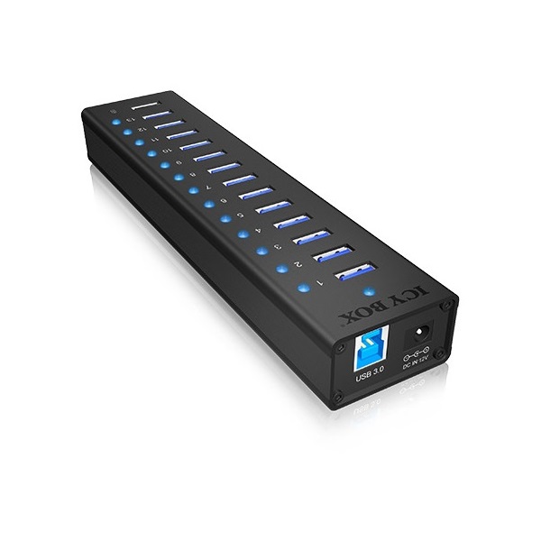 Raidsonic ICY BOX 13 portos USB3.0 HUB + USB charge port 5 V, 2.4 A