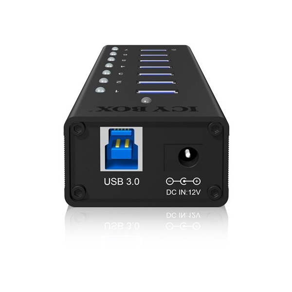 Raidsonic ICY BOX 7 portos USB3.0 HUB táppal