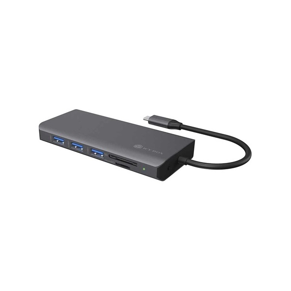 Raidsonic ICY BOX DockingStation 12-in-1 USB-C dokkoló szürke