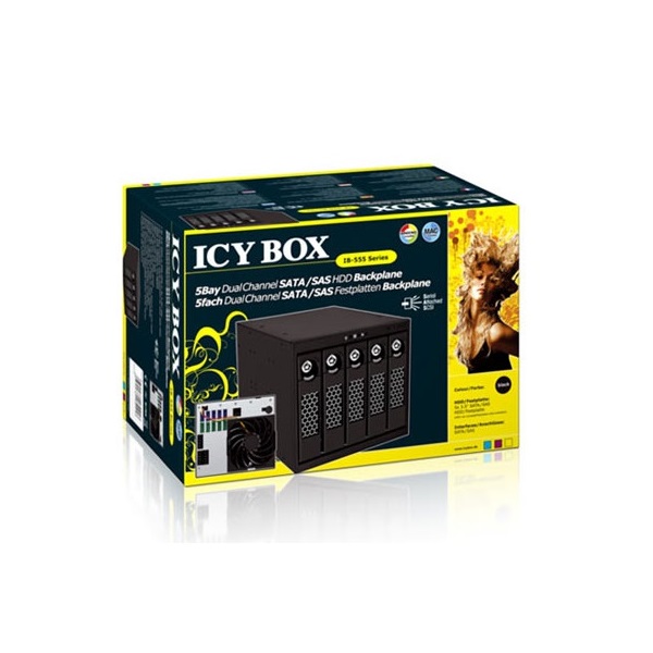 Raidsonic ICY BOX IB-555SSK HDD 3.5" backplane fekete