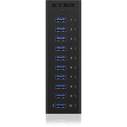 Raidsonic ICY BOX IB-AC6110 10 portos USB3.0 hub táppal