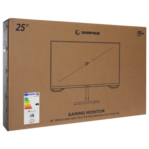 Rampage 25" CRIMSON CR25R180 FHD IPS 180Hz HDMI/DP gamer monitor