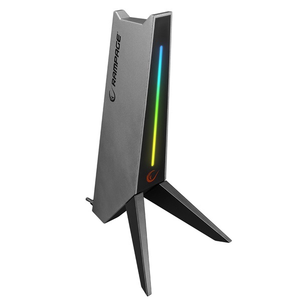 Rampage 35673 RM-H20 USB HUB szürke RGB fejhallgató állvány