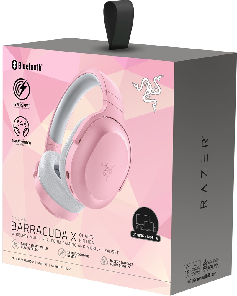 Razer Barracuda X rózsaszín vezeték nélküli gamer headset