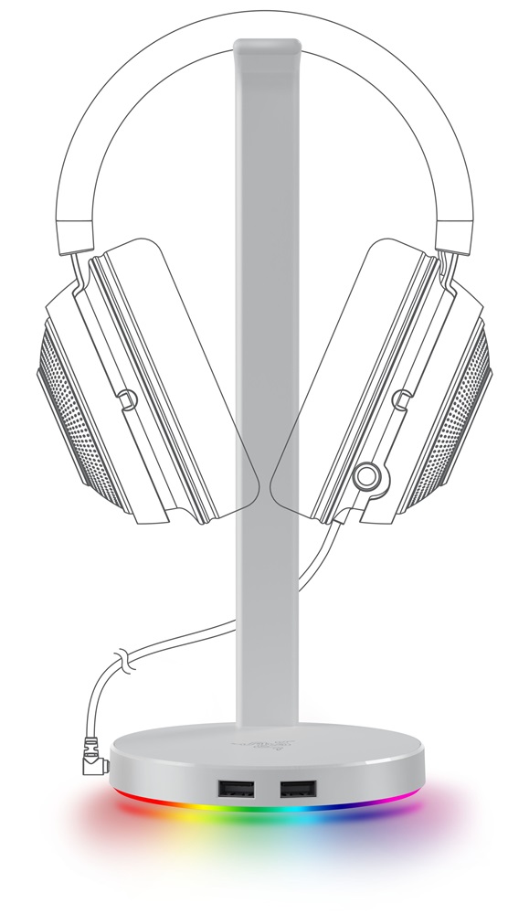 Razer Base Station V2 Chroma fehér headset állvány és USB hub