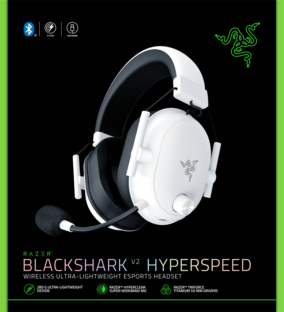 Razer BlackShark V2 HyperSpeed fehér vezeték nélküli gamer headset