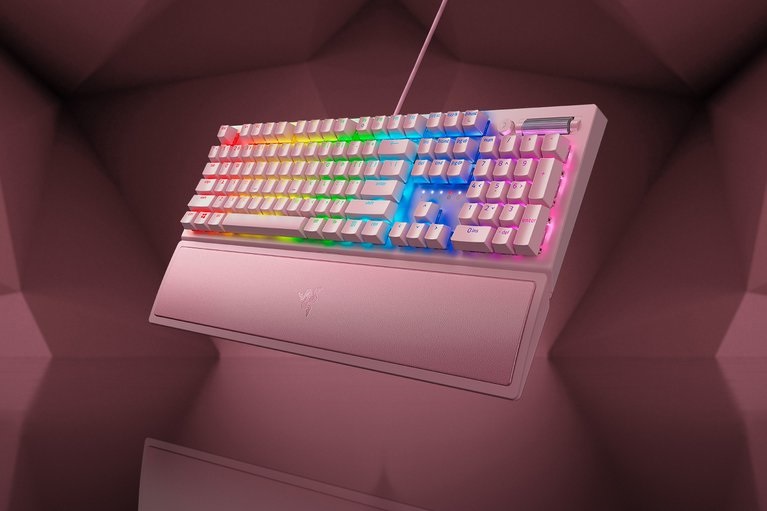 Razer BlackWidow V3 (Green Switch) US Quartz RGB gamer billentyűzet