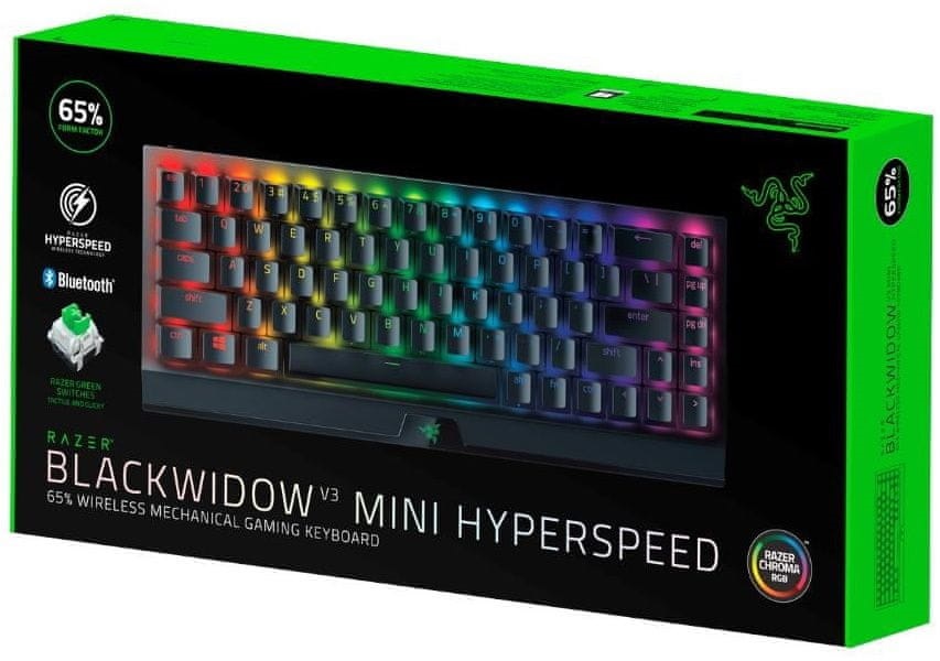 Razer BlackWidow V3 Mini HyperSpeed (Green Switch) US RGB fekete gamer billentyűzet