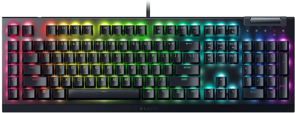 Razer BlackWidow V4 X US fekete (green switch) gamer billentyűzet
