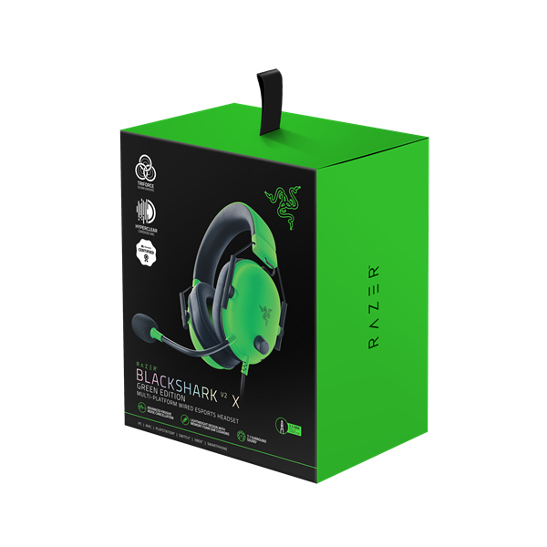 Razer Blackshark V2 X 3,5mm jack zöld gamer headset